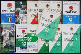 1958-1998 England Homes Rugby Programmes (14): The issues from HQ for games v Ireland 1958, 1960,