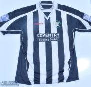 2010/11 Forest Green Rovers Match issued Football Shirt Caines No 20 to reverse, in black and white,