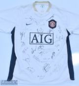 2006/07 Multi-Signed Manchester United Football Shirt in white, AIG/Nike sponsors, with 24 approx
