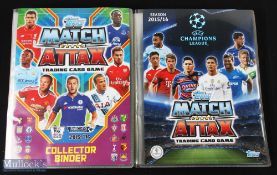 Topps Match Attax Football Card Albums, to include a complete 2015-16 album and a 99% complete