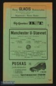 1956 Staevnet (Copenhagen) v Manchester United single sheet programme 6 May 1956, very scarce issue;