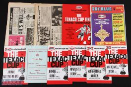 1971/72 Texaco competition programmes Ballymena Utd v Shamrock Rovers, Motherwell v Stoke City,