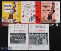 Selection of programmes Old England v Kilmarnock at Grosvenor Park, Belfast (ph), 1955/56