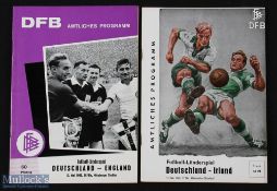 1960 Germany v Republic of Ireland programme 11 May 1960 at Dusseldorf; 1965 Germany v England 12
