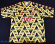 Arsenal 1991-93 Away Shirt Jersey Top Adidas 90s JVS, size 42-44 Adidas short sleeve shirt