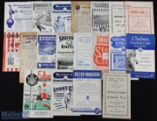 Selection of football programmes to include 1944/45 Derby County v Grimsby Town, 1946/47 Lincoln