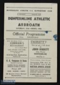 1952/53 Dunfermline Athletic v Arbroath SLC match programme 23 August 1952; slight ink mark to