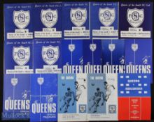 Queen of South home programmes 1955/56 Airdrie, 1958/59 Preston NE (friendly), Hearts (SC), 1959/