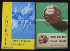 1956 England European tour match programmes v Finland (Helsinki 20 May), v Sweden (Stockholm 16