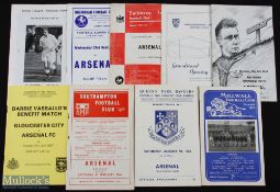 Selection of Arsenal away friendly match programmes 1956/57 Millwall (London challenge cup s/f),