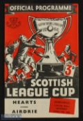 1954/55 Scottish League Cup s/f Hearts v Airdrie 9 October 1954 at Easter Road; neat scorers noted