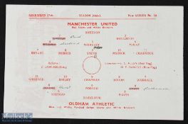 1944/1945 Manchester United v Oldham Athletic War League North Cup qualifying match programme Xmas