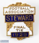 1929 The Football Association Steward Final Tie Enamel Badge