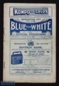Pre-War 1927/28 Manchester City (Champions) v Nottingham Forest Div. 2 match programme 4 February