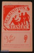 1951/52 Accrington Stanley v Lincoln City Div. 3 (N) match programme 29 March 1952; fixture