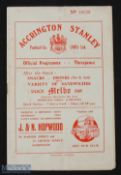 1954/55 Accrington Stanley v St Mirren floodlit friendly 18 October 1954; fair/good. (1)