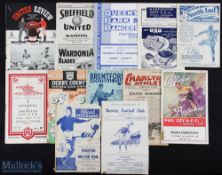 Selection of 1940s football programmes 1946/47 Charlton Athletic v Bolton Wanderers (Sellotape