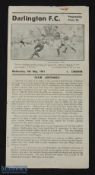 1951 Festival of Britain Darlington v Limerick match programme 9 May 1951, fold out type; approx.