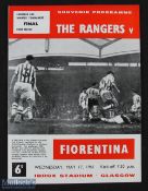 1961 European Cup Winners Cup final Rangers v Fiorentina match programme at Ibrox 17 May 1961, 1st