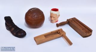 Football related Collectables: a stitched Football ice bucket c1950-1960 with its glass liner, 2