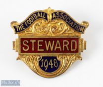 1948 The Football Association Steward Final Tie Enamel Badge