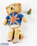 1966 World Cup England Mascot Willie soft toy, plus a plastic Marx Toys Willis figure, good used