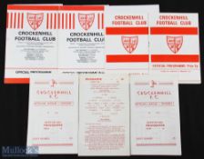 Non-League Crockenhill FC home programmes 1958/59 Callenders, 1959/60 Charlton 'A', 1961/62 Snowdown