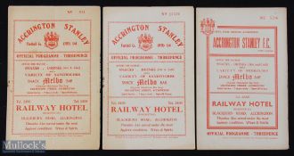 1957/58 Accrington Stanley homes Div. 3 (N) v Hartlepools Utd, Gateshead; 1960/61 v Darlington;