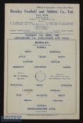 1959/60 Lancashire Senior Cup final Burnley v Manchester United single sheet programme 12 April