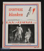 1959/60 PSV Eindhoven v Arsenal friendly match programme 23 September 1959; rusty staple, small edge