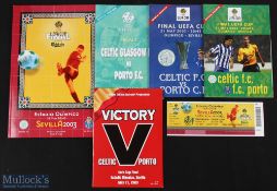 2003 Celtic v Porto UEFA Cup Final Programs, tickets limited edition programmes, to include a ticket