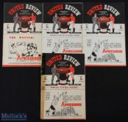 Manchester United 1947/48 home match programmes Aston Villa, Wolverhampton Wanderers, Derby