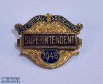1948 The Football Association Superintendent enamel and gilt metal badge, Manchester United