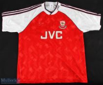 1990-92 Arsenal League Champions 1990/91 Home Football Shirt Jersey, JVC Adidas short sleeve size