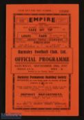Pre-War 1937/38 Barnsley v Sheffield Utd Div. 2 match programme 18 September 1937; good/very
