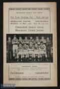 1955/56 FA Youth Cup final Chesterfield youth (Gordon Banks) v Manchester United (Bobby Charlton)