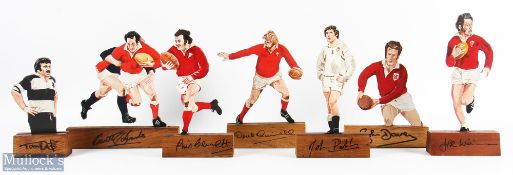 That Baabaas Try, the Handlers', Rugby Figures (7): Accurately wood-carved & colourfully painted,