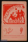 1951/52 Accrington Stanley v Chesterfield Div. 3 (N) match programme 11 April 1952; fair/good. (1)
