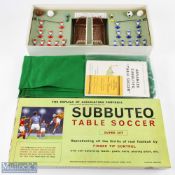 1967-68 Subbuteo Table Soccer, boxed set consisting of 2 teams - red shirts and white shorts, blue
