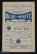 Pre-War 1929/1930 Manchester City v Bolton Wanderers Div. 1 match programme 14 September 1929; rusty