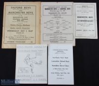 Selection of programmes 1946/47 Manchester boys v Liverpool boys Lancashire schools cup final 11