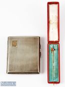 Bert Williams Personal items, to include a gold coloured pin badge with enamelled flag, in