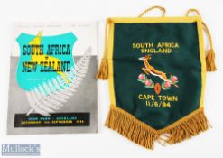 1956 & 1994 S African Rugby Items (2): NZ All Blacks v S Africa, 4th Test Programme, 1956, large