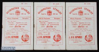 1954/55 Accrington Stanley home programmes v Crewe Alexandra (18 September), Bradford City (29