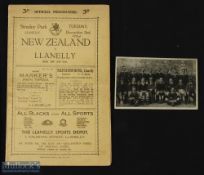 Rare 1924 'Invincible' NZ All Blacks v Llanelli v Rugby Programme etc: So hard to find from that