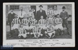 1904 Postcard featuring New Brompton FC team line-up, b&w, with players named; postally used &