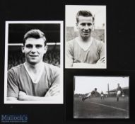 Manchester Utd b&w photos to include Bobby Charlton, Duncan Edwards plus an action shot from the