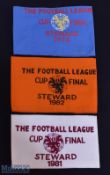 3 Scottish The Football Association Cup Final Steward armband for years 1975, 1981, 1982 with