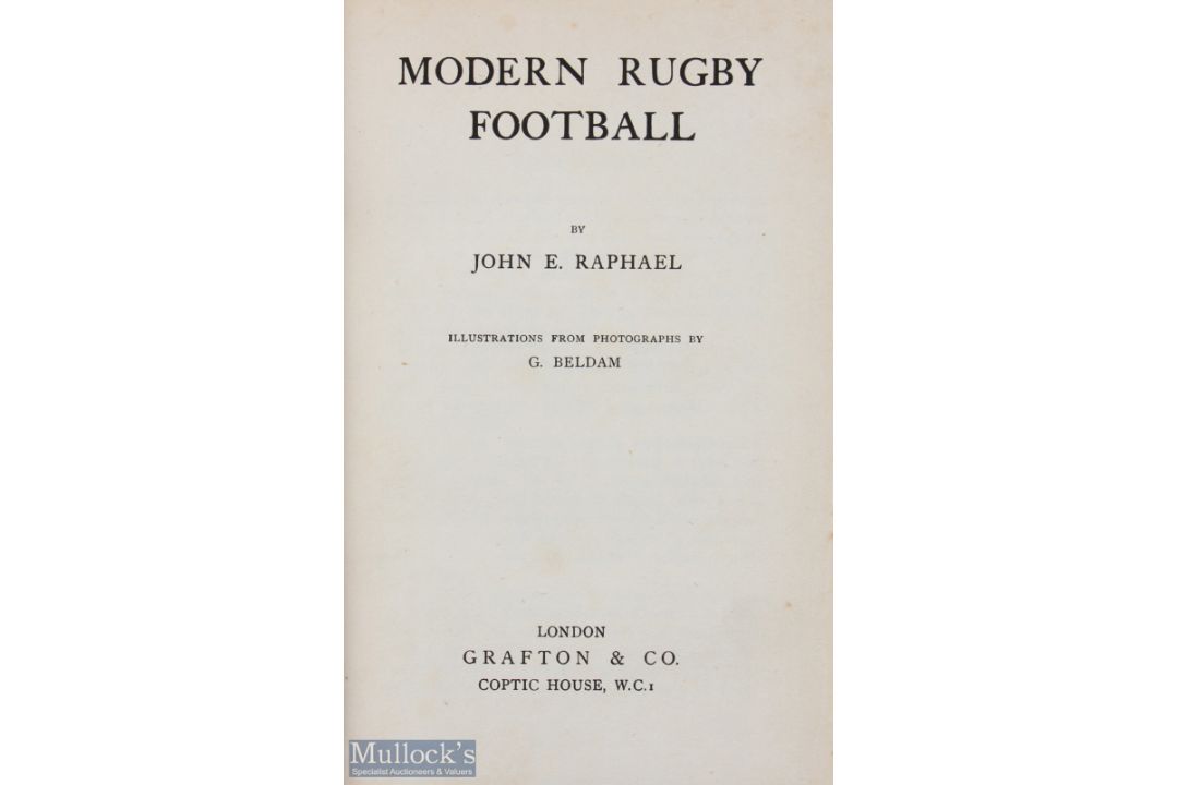 Scarce 1919 Modern Rugby Football by John Raphael: Looked-for edition by the pre-WW1 star who had - Image 2 of 2