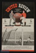 1949/50 Manchester Utd v Weymouth FAC 3rd round match programme; staple removed, o/wise fair/